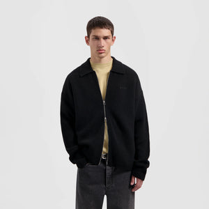 OLAF KNITTED ZIP CARDIGAN   Black