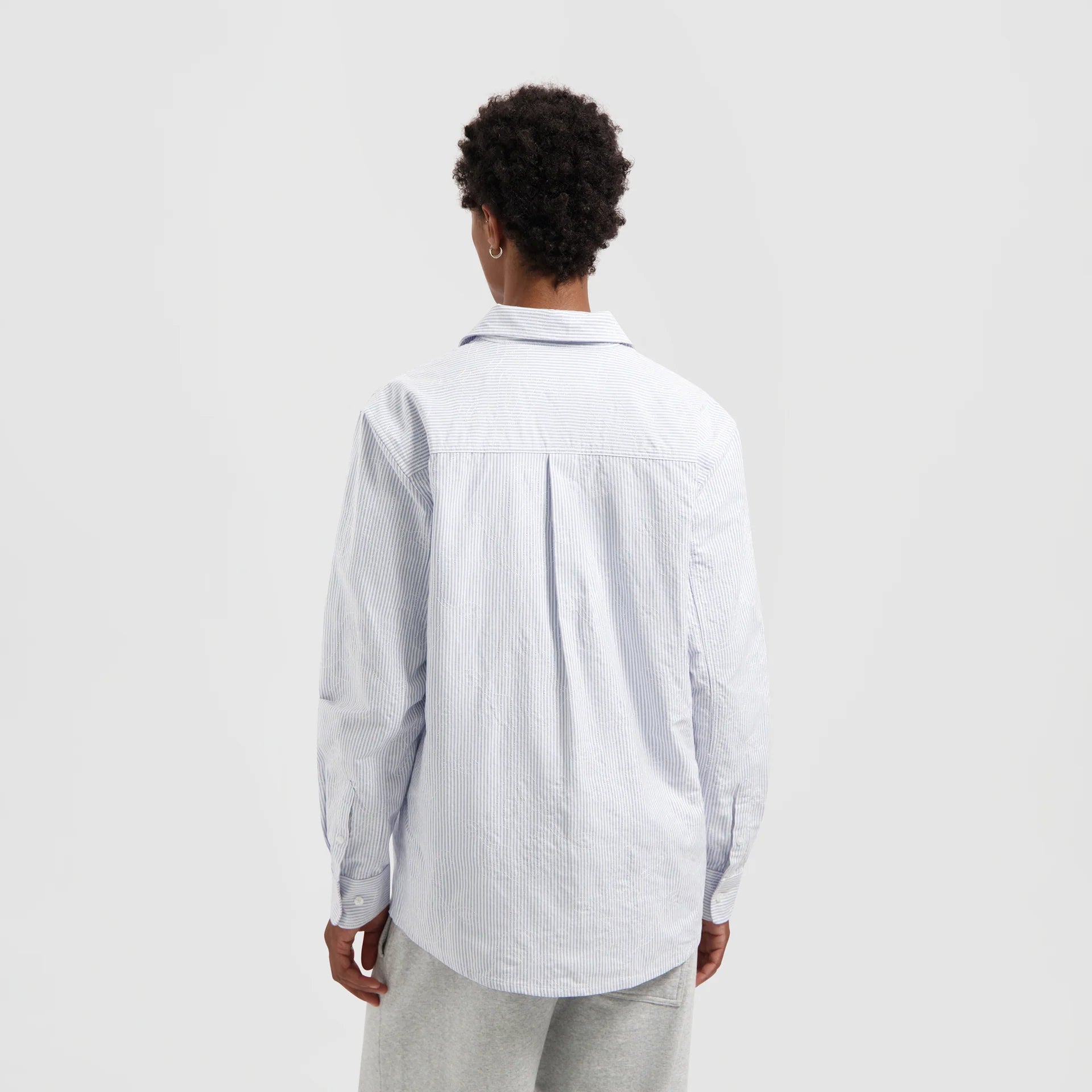 ØLÅF Monogram Embro Oxford Shirt Blue Stripe