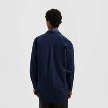 Afbeelding in Gallery-weergave laden, ØLÅF STITCHED STRIPED RELAXED SHIRT  Navy