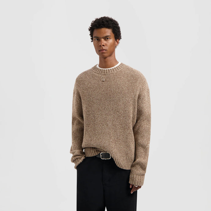 ØLÅF ESSENTIAL MELANGE KNITED CREWNECK  Foxtrot