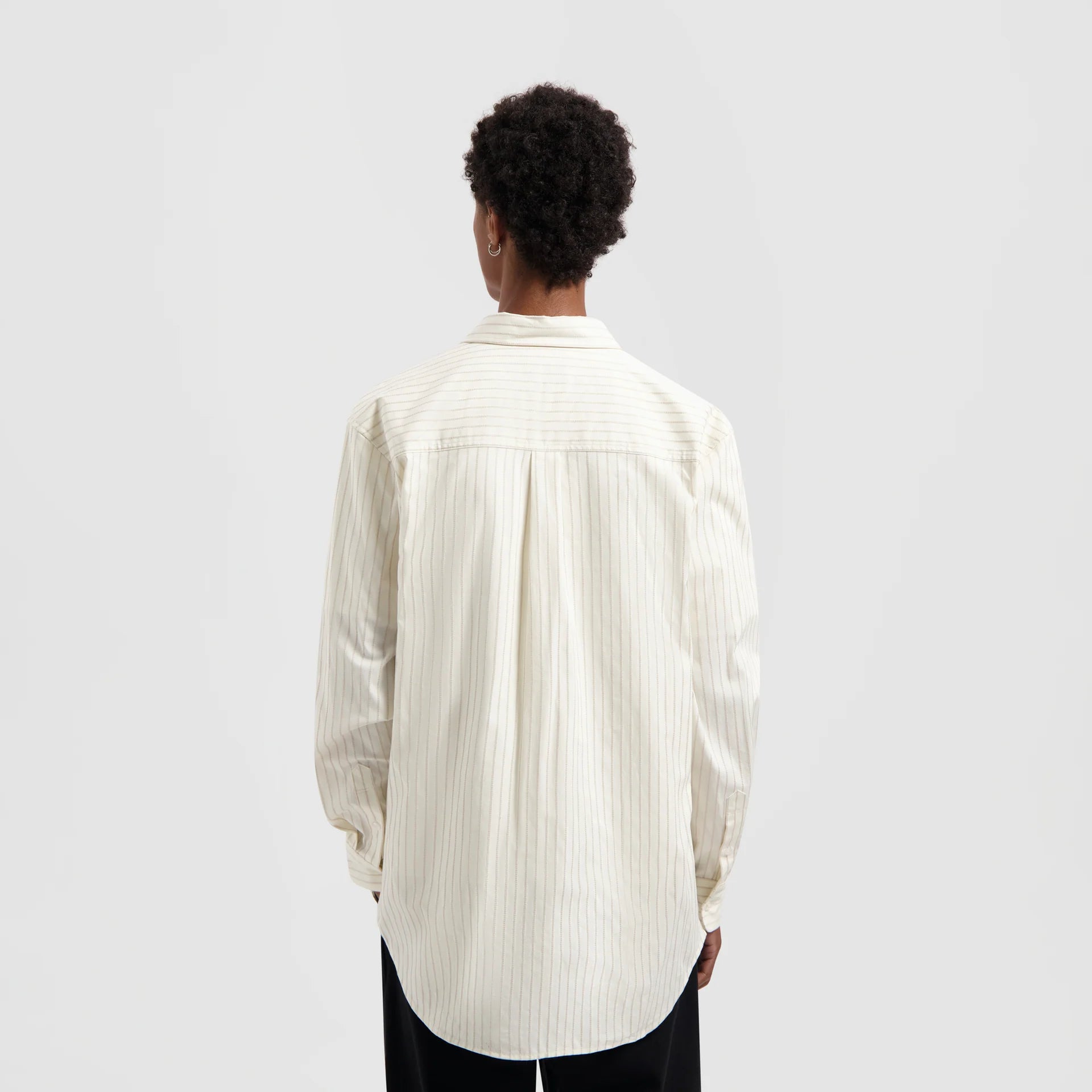 ØLÅF STITCHED STRIPED RELAXED SHIRT  Off White