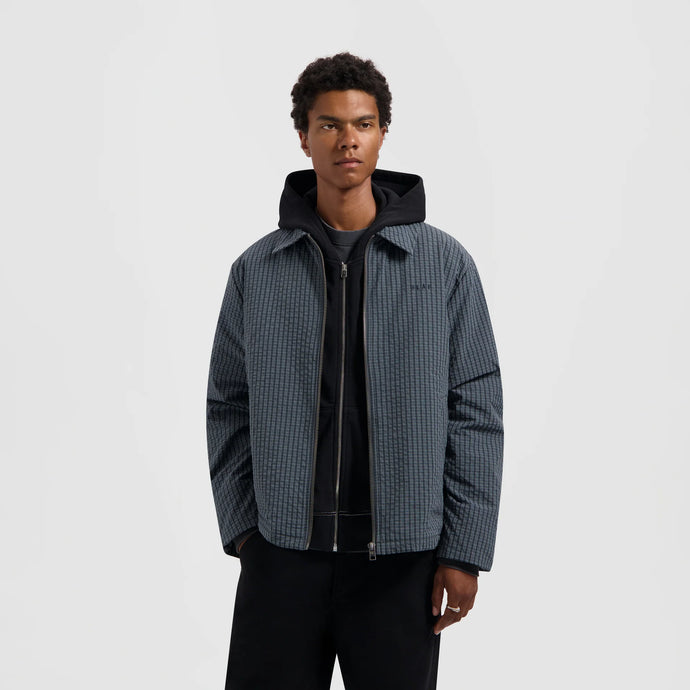ØLÅF Checked Padded Coach Jacket Navy