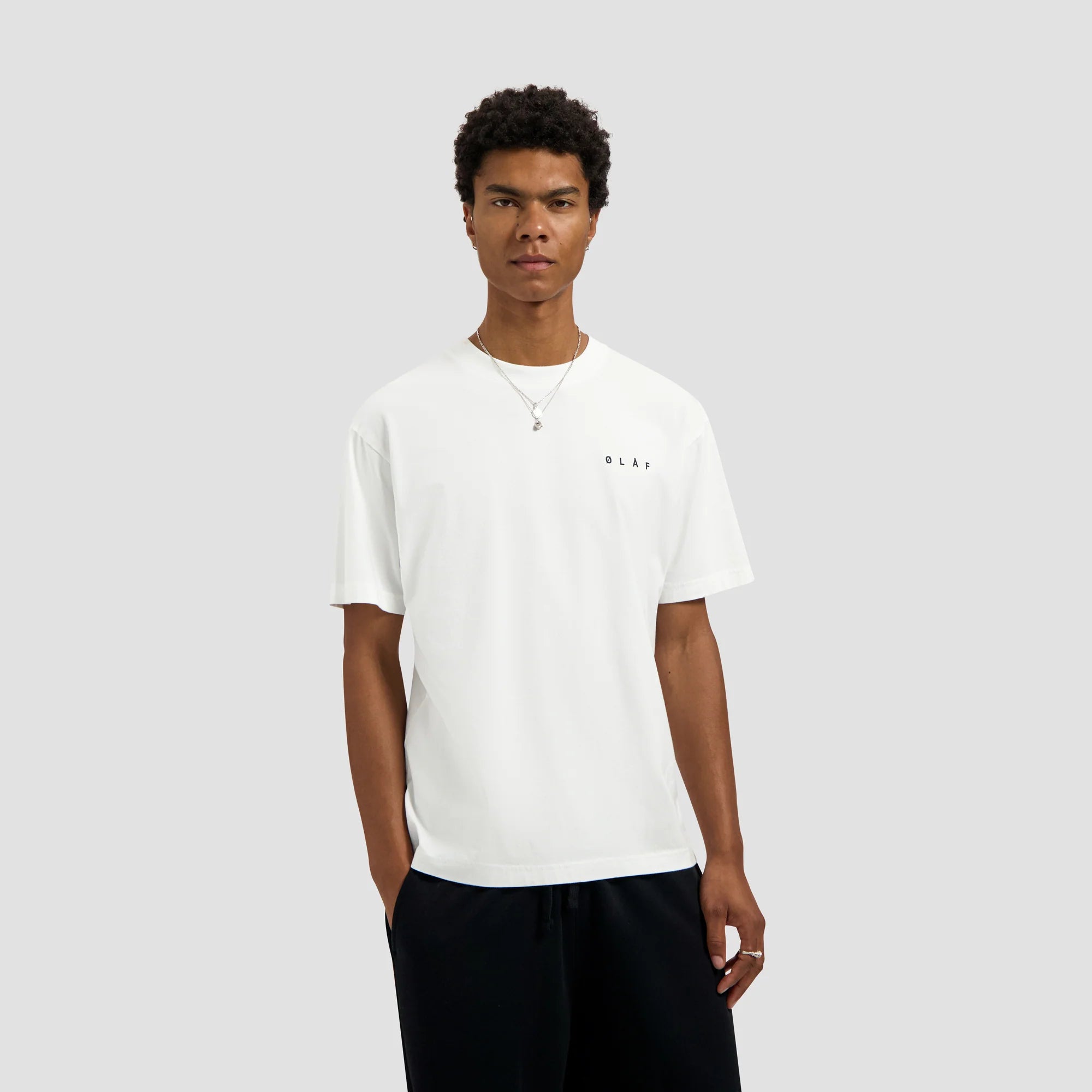 OLAF TAPED EASEL SS TEE - OPTICAL WHITE
