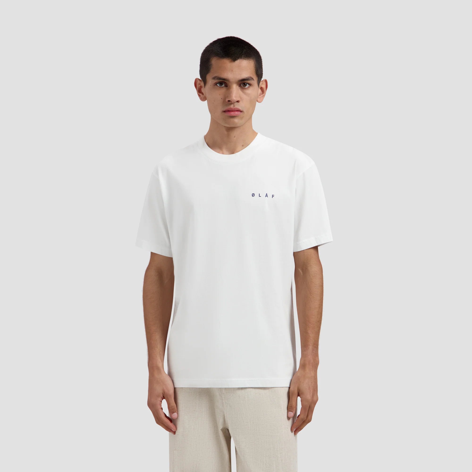 OLAF DOTTED FACE TEE - OPTICAL WHITE