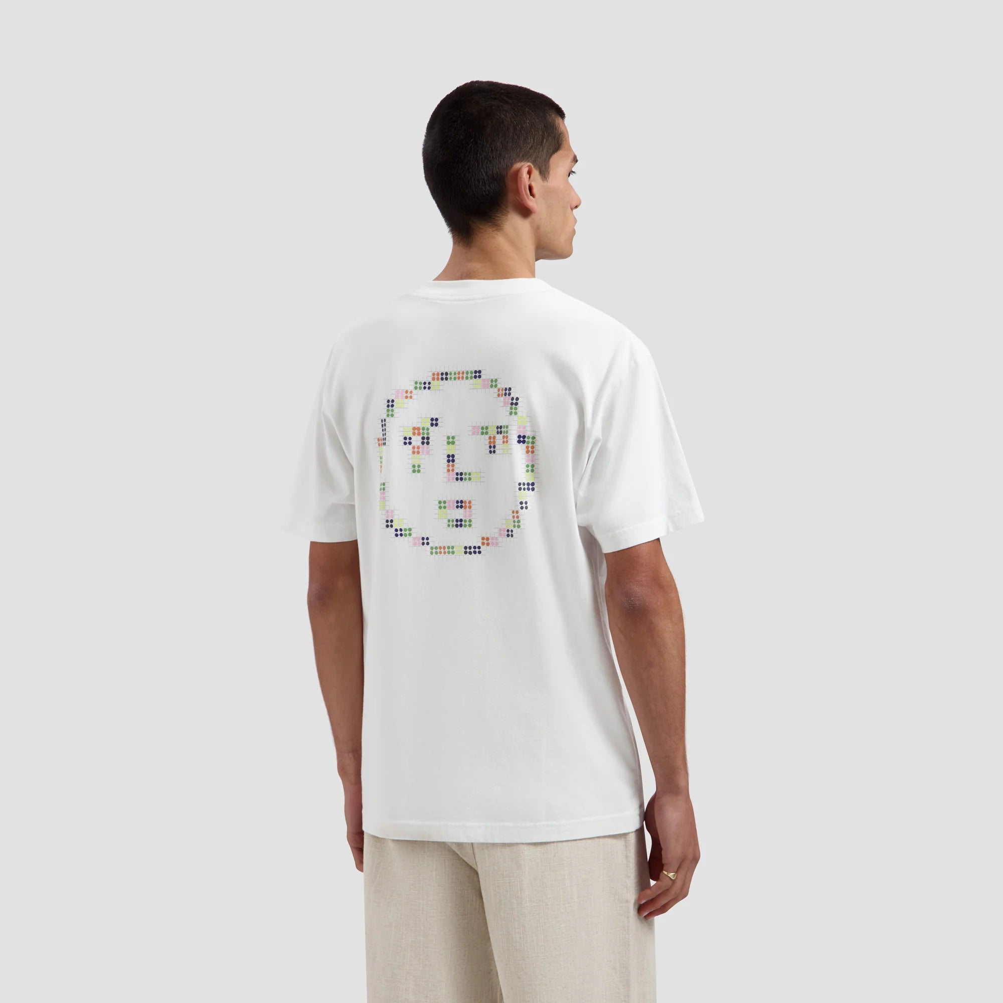 OLAF DOTTED FACE TEE - OPTICAL WHITE