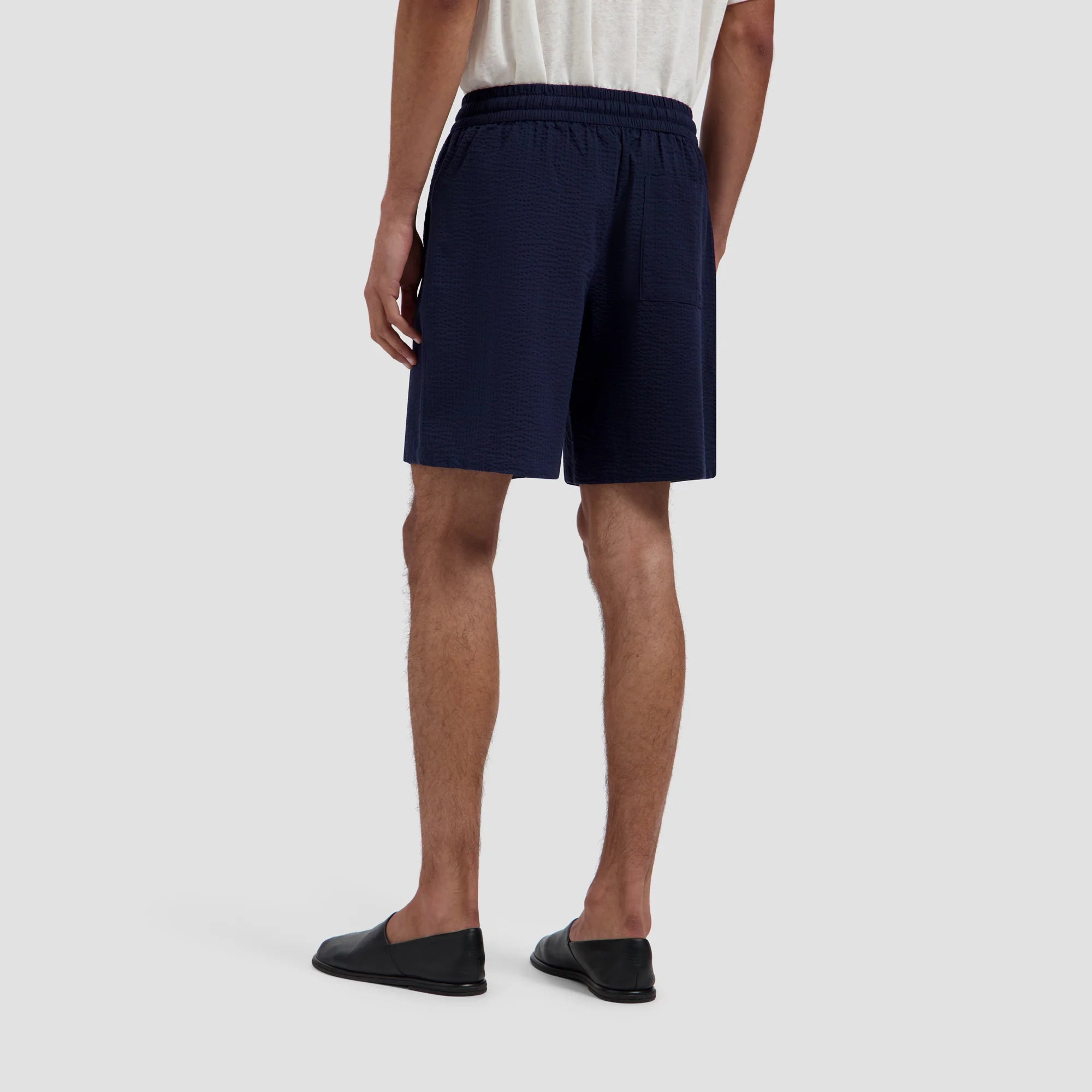 OLAF SEERSUCKER SHORTS - NAVY