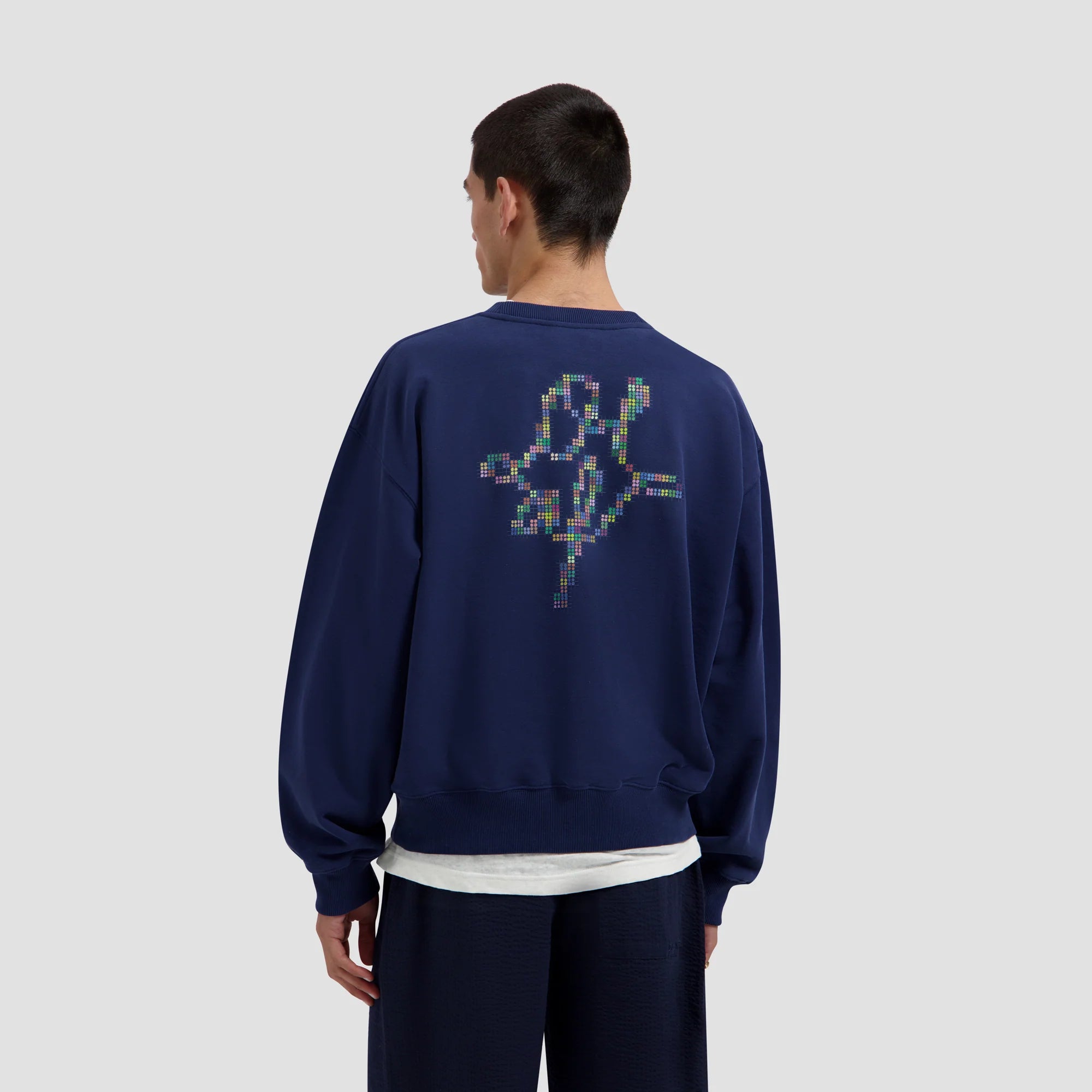 OLAF DOTTED MONOGRAM CREWNECK - NAVAL ACADEMY
