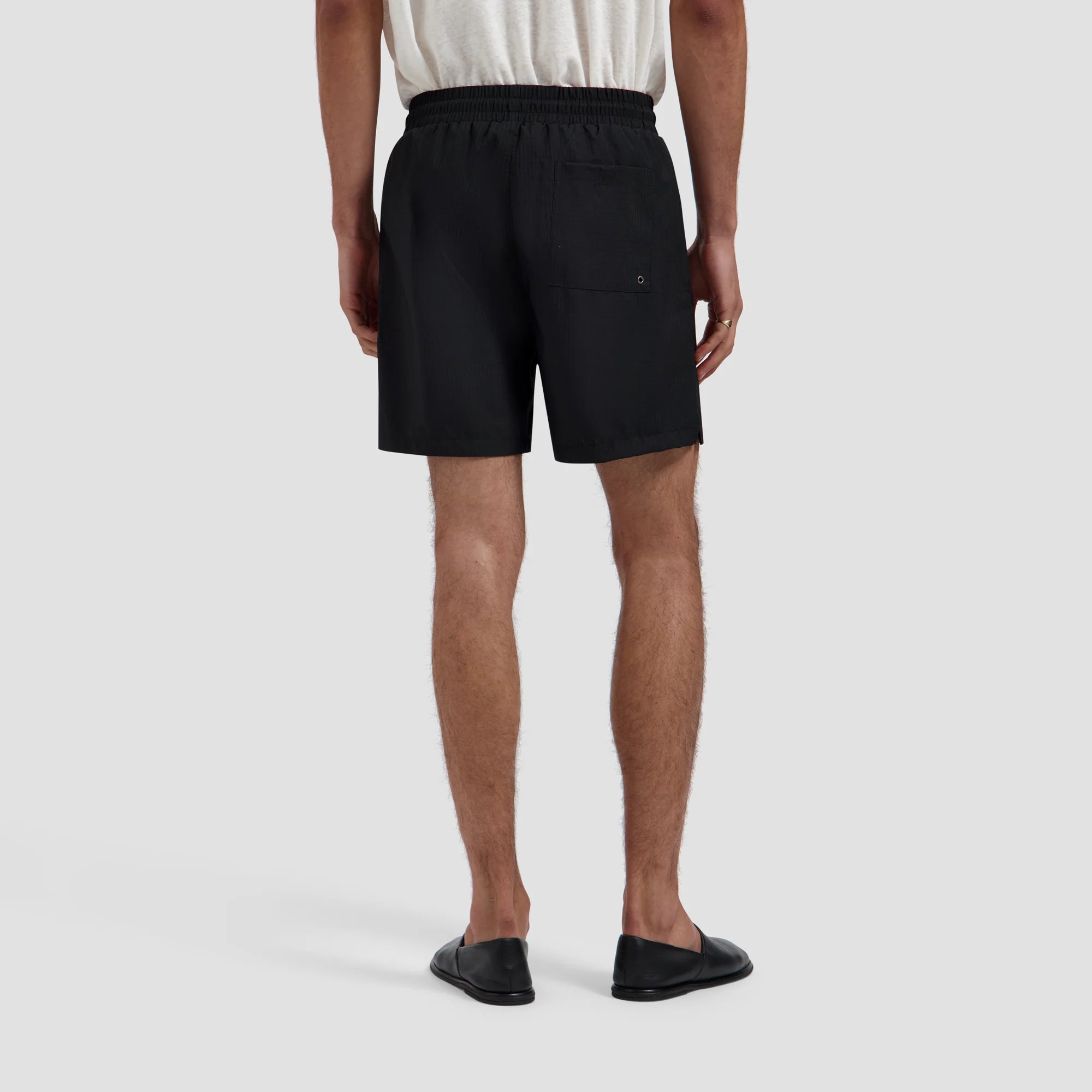 OLAF TEXTURE REGULAR SWIM SHORTS - BLACK