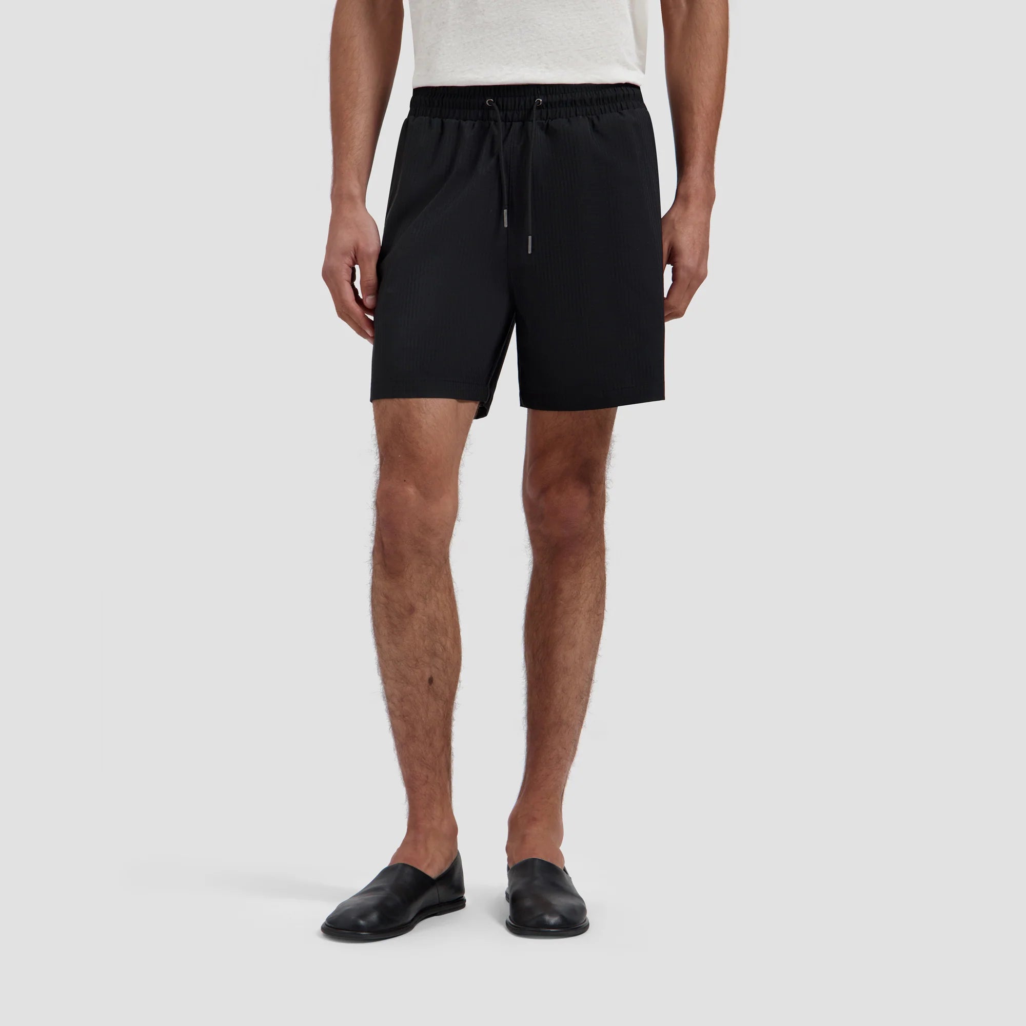 OLAF TEXTURE REGULAR SWIM SHORTS - BLACK
