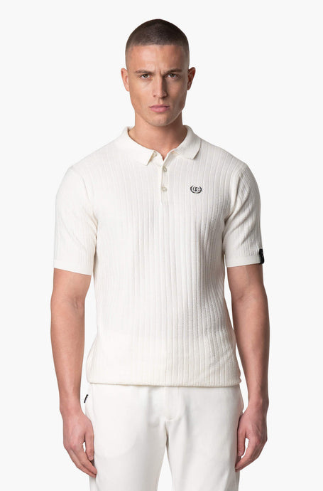 QUOTRELL JAY KNITTED POLO Off White Black