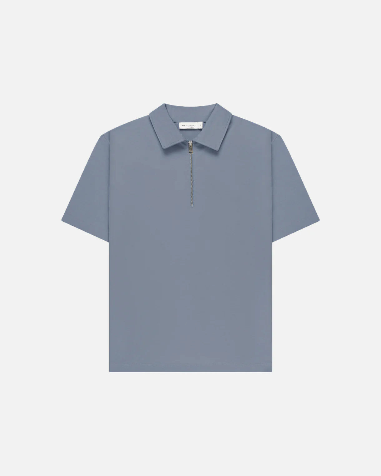 GOOD PEOPLE Post Zipper Polo Mid Blue