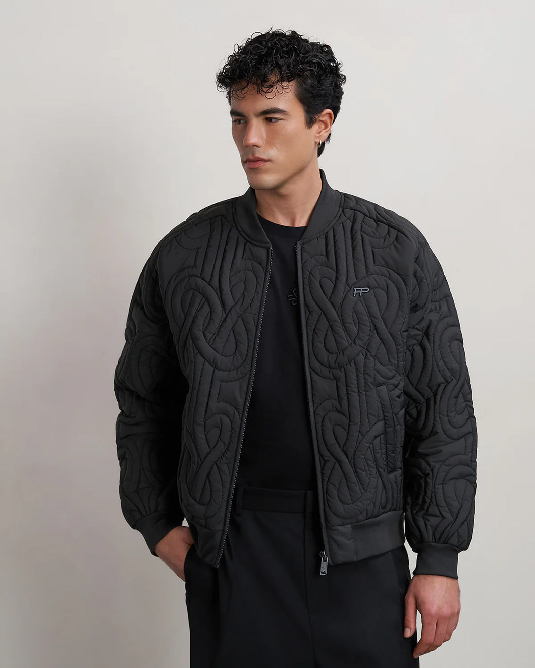FILLING PIECES Bomber Quilted Atmosphere Black