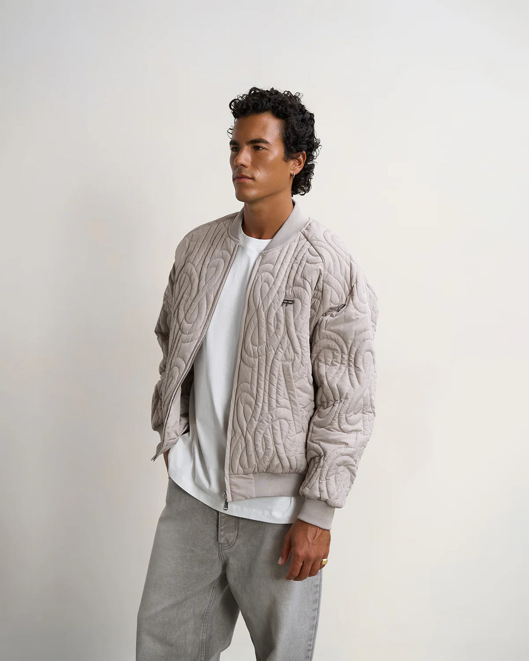 FILLING PIECES Bomber Quilted Atmosphere Grey