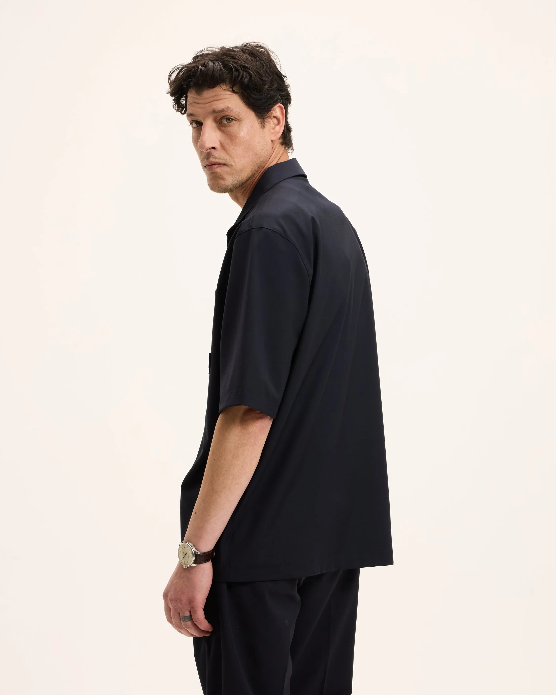 GOOD PEOPLE Sage Seersucker Shirt Navy