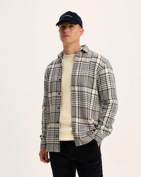 GOOD PEOPLE SAKI CHECKED SHIRT White/Blue