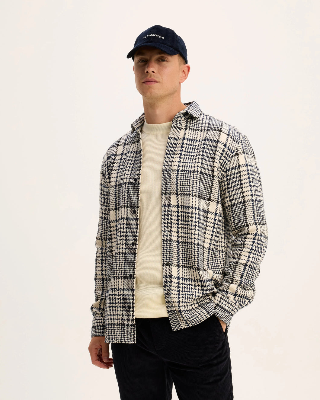 GOOD PEOPLE SAKI CHECKED SHIRT White/Blue