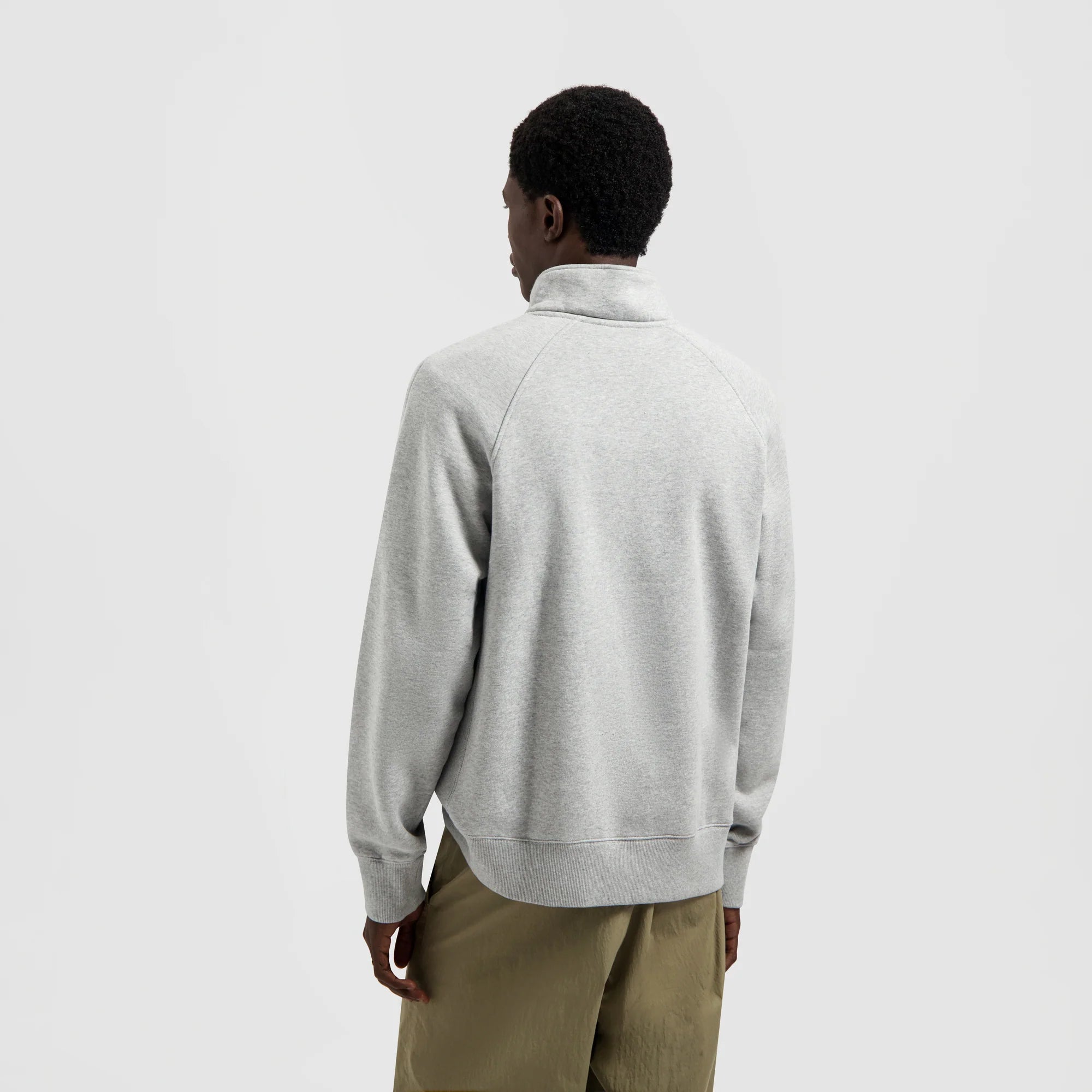 OLAF SIGNATURE ZIP MOCK Heather Grey