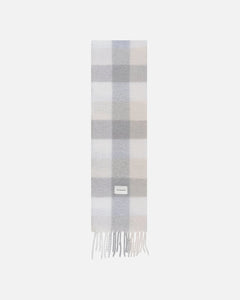 THE GOOD PEOPLE WOOL CHECK SCARF   Beige Grey Melange