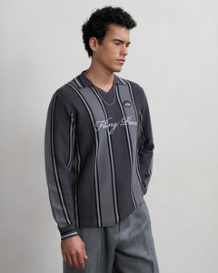 FILLING PIECES KNIT FOOTBALL JERSEY BLACK GREY