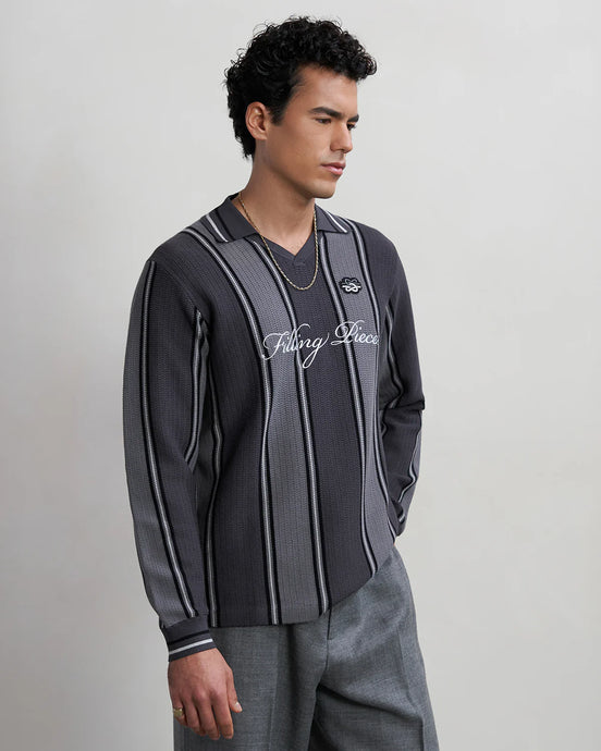 FILLING PIECES KNIT FOOTBALL JERSEY BLACK GREY