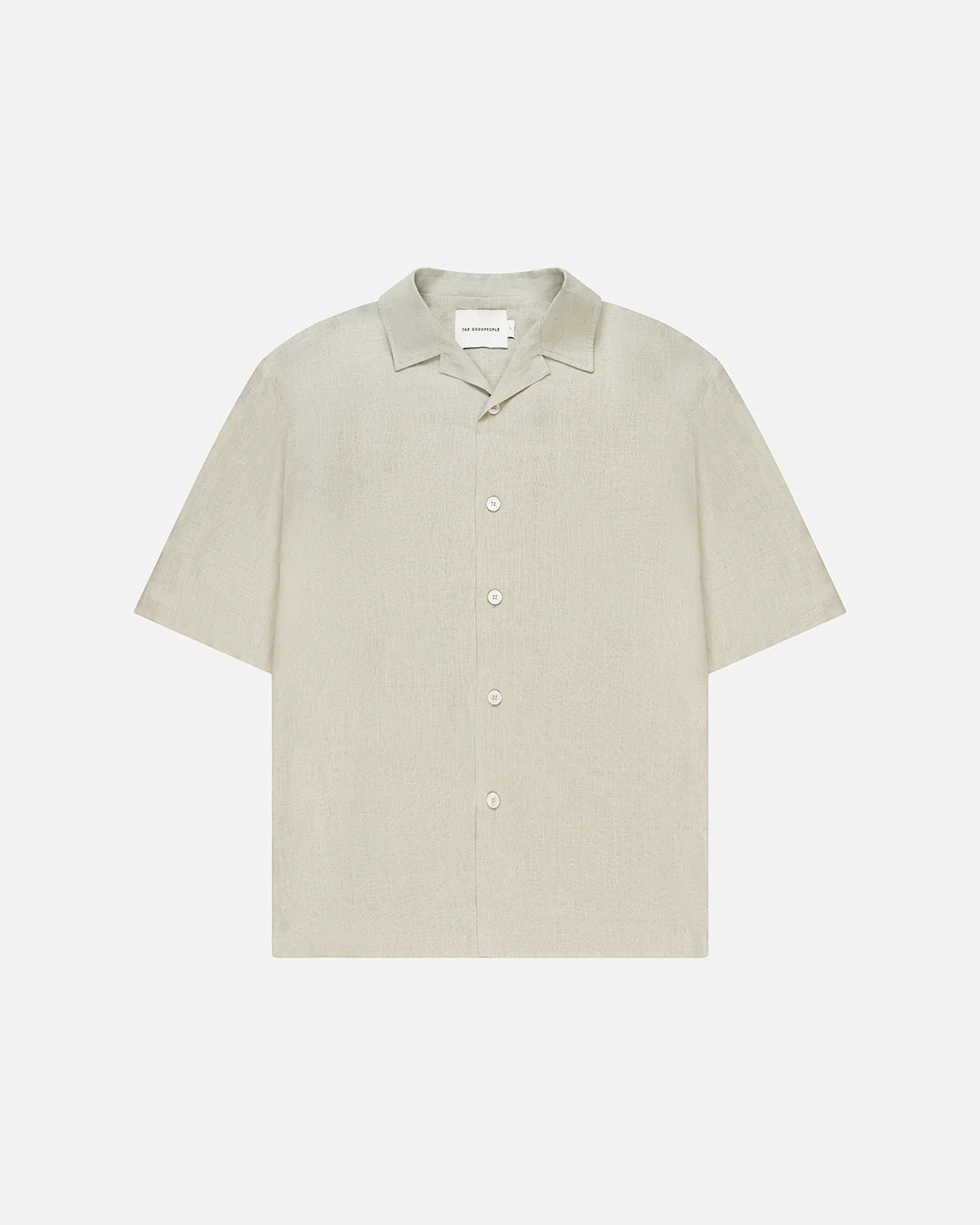 GOODPEOPLE SOOF SHORT SLEEVED LINEN SHIRT Forest Green