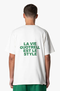 QUOTRELL LA VIE T-SHIRT | OFF WHITE/GREEN