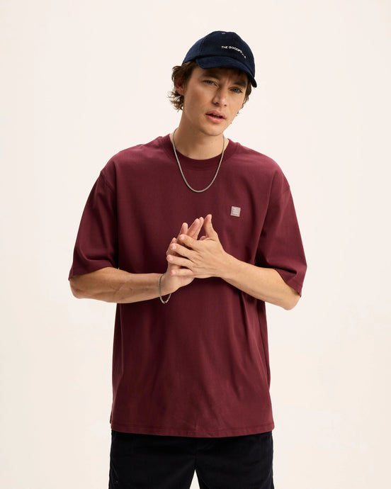 GOOD PEOPLE THEO HEAVY WEIGHT ARTWORK TEE Bordeaux