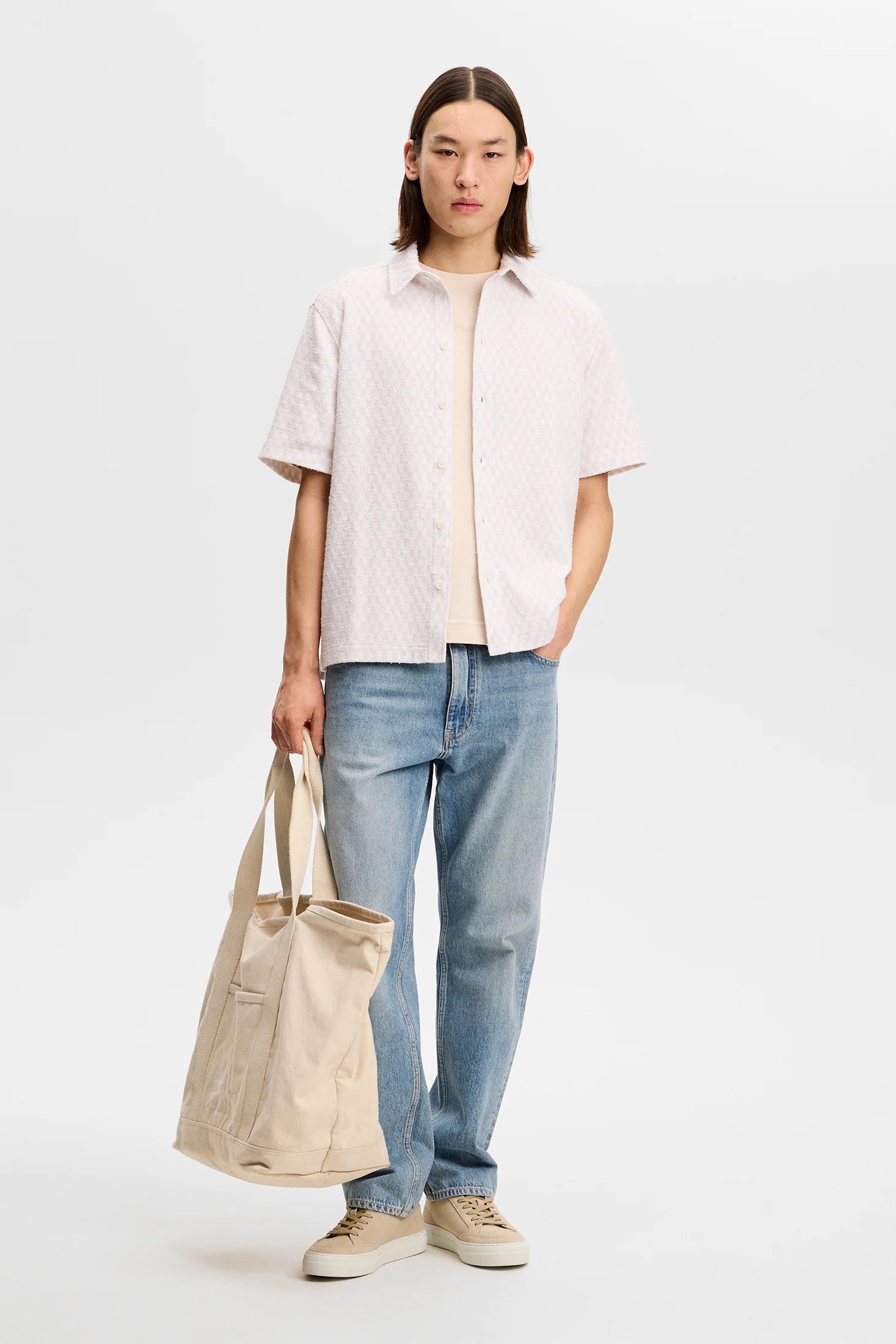 J.LINDEBERG Torpa Jacquard Shirt Moonbeam