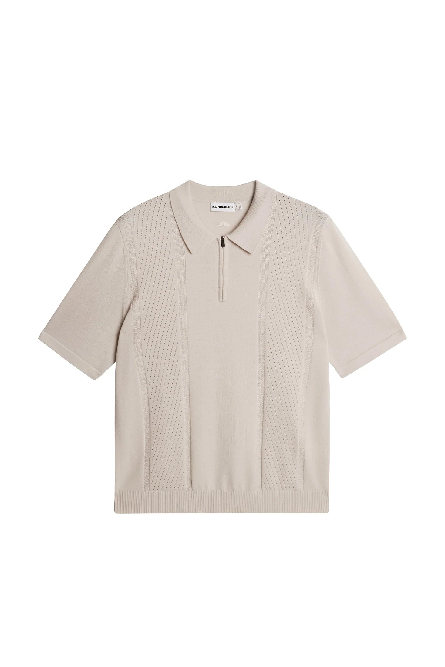 Remy Structure Zip Knit Polo  Moonbeam