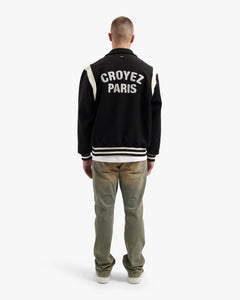 CROYEZ PARIS VARSITY JACKET | BLACK