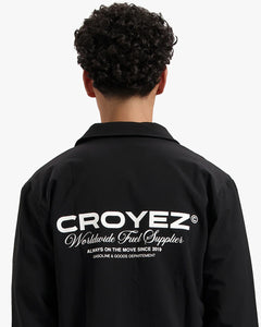 CROYEZ WORLDWIDE SUPPLIER COACH JACKET - BLACK