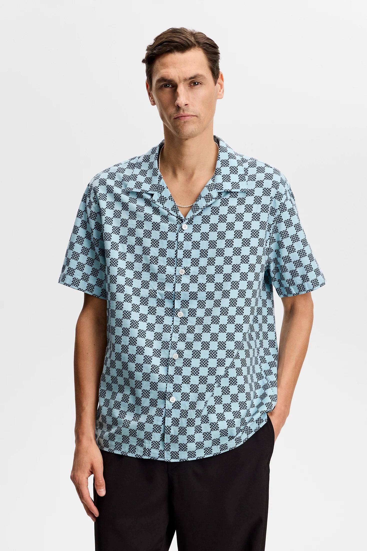 J.LINDEBERG Elio Off Course Resort Shirt Stack Check Forget M