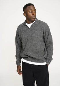 RESTERODS Knit Polo "Kane" | Wool | Gray