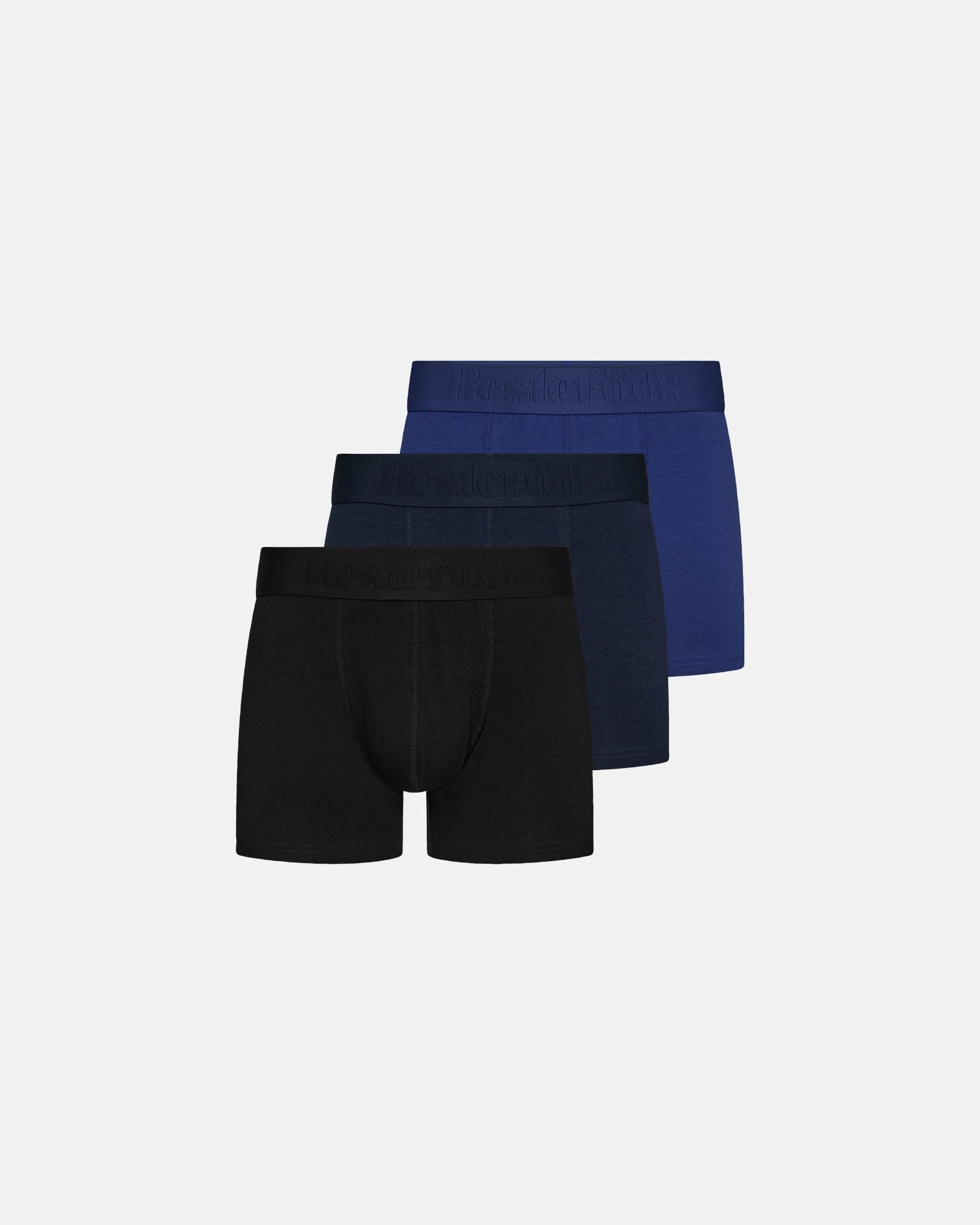RESTERÖDS Boxers "Gunnar" 3-pack | Bamboo Viscose | Black/Blue/Navy