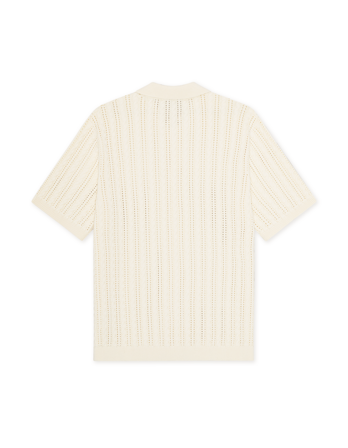 LES DEUX CABLE KNITTED SS SHIRT  Eggnog White
