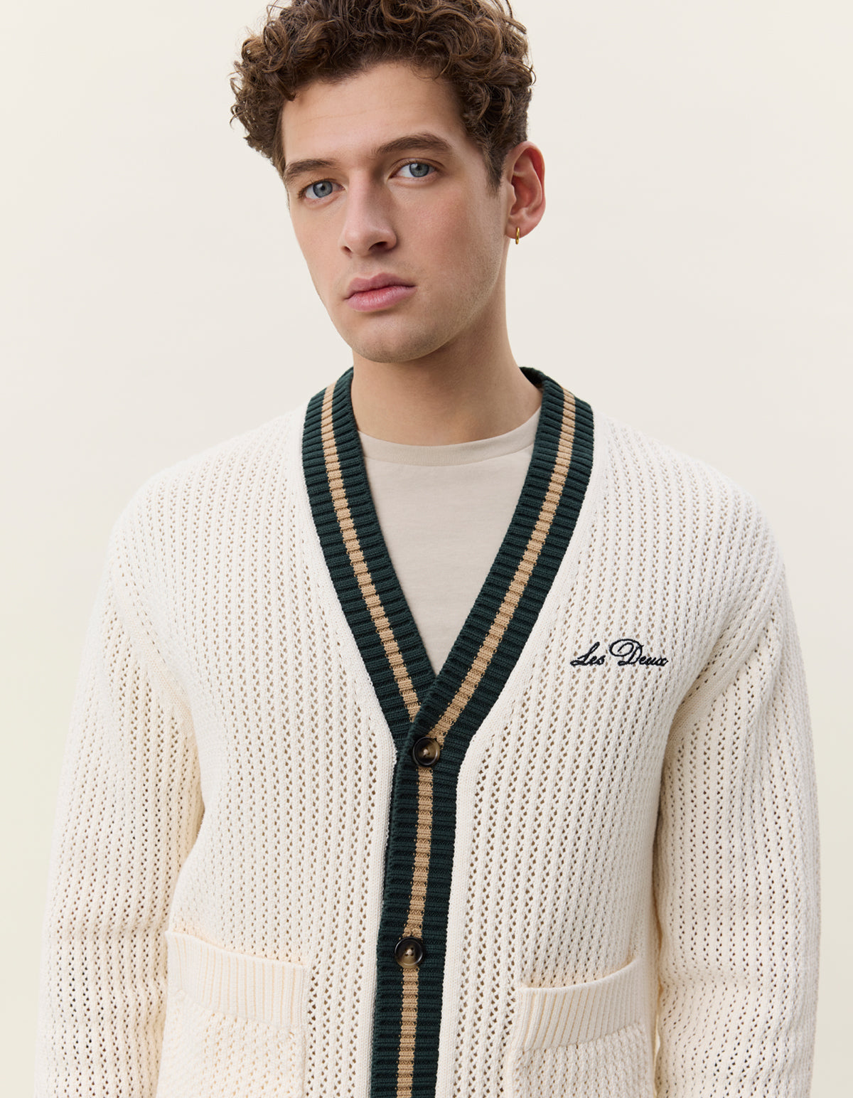 LES DEUX LACE KNITTED CARDIGAN  Eggnog White