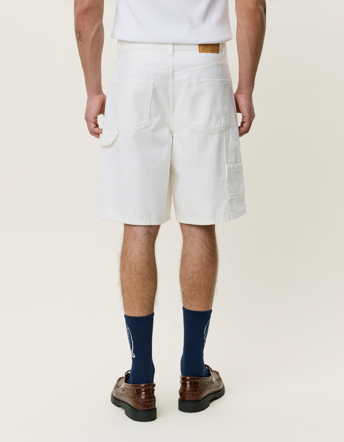 LES DEUX CARPENTER DENIM SHORT Light Ivory
