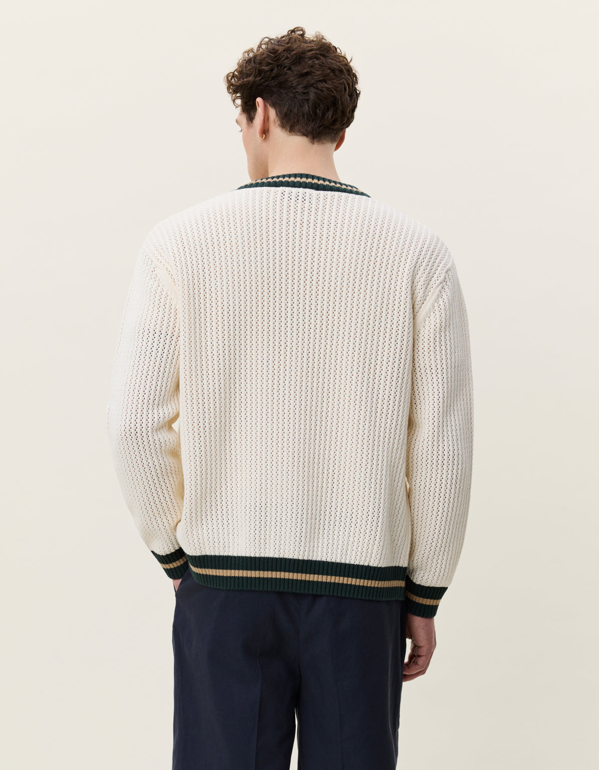 LES DEUX LACE KNITTED CARDIGAN  Eggnog White