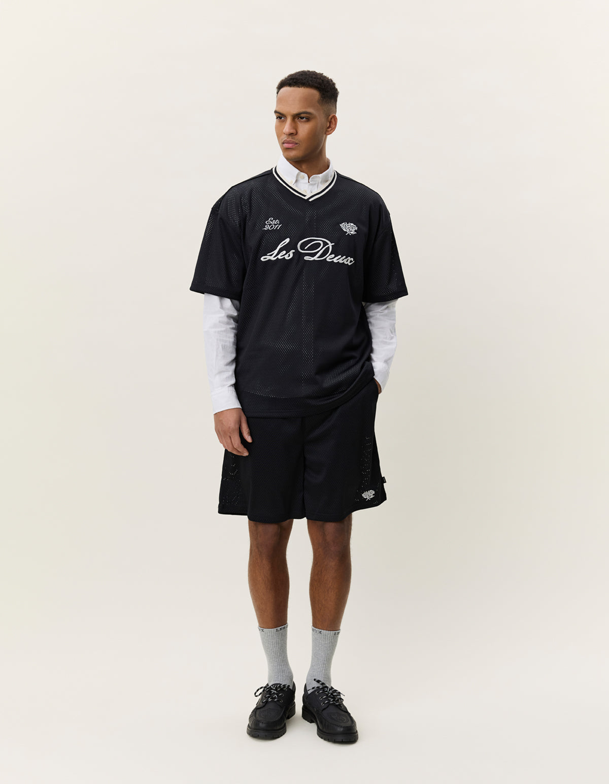 LES DEUX MESH T-SHIRT Tap Shoe Black