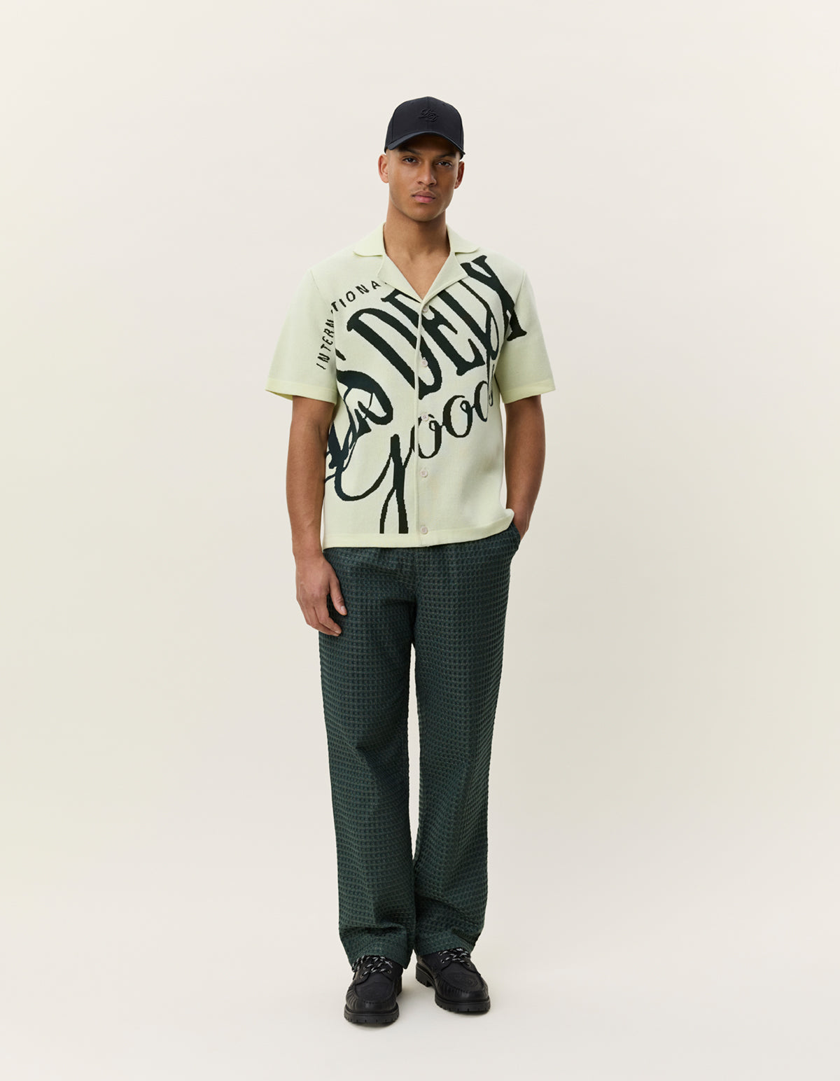 LES DEUX GOODS KNITTED SS SHIRT White Jade Green