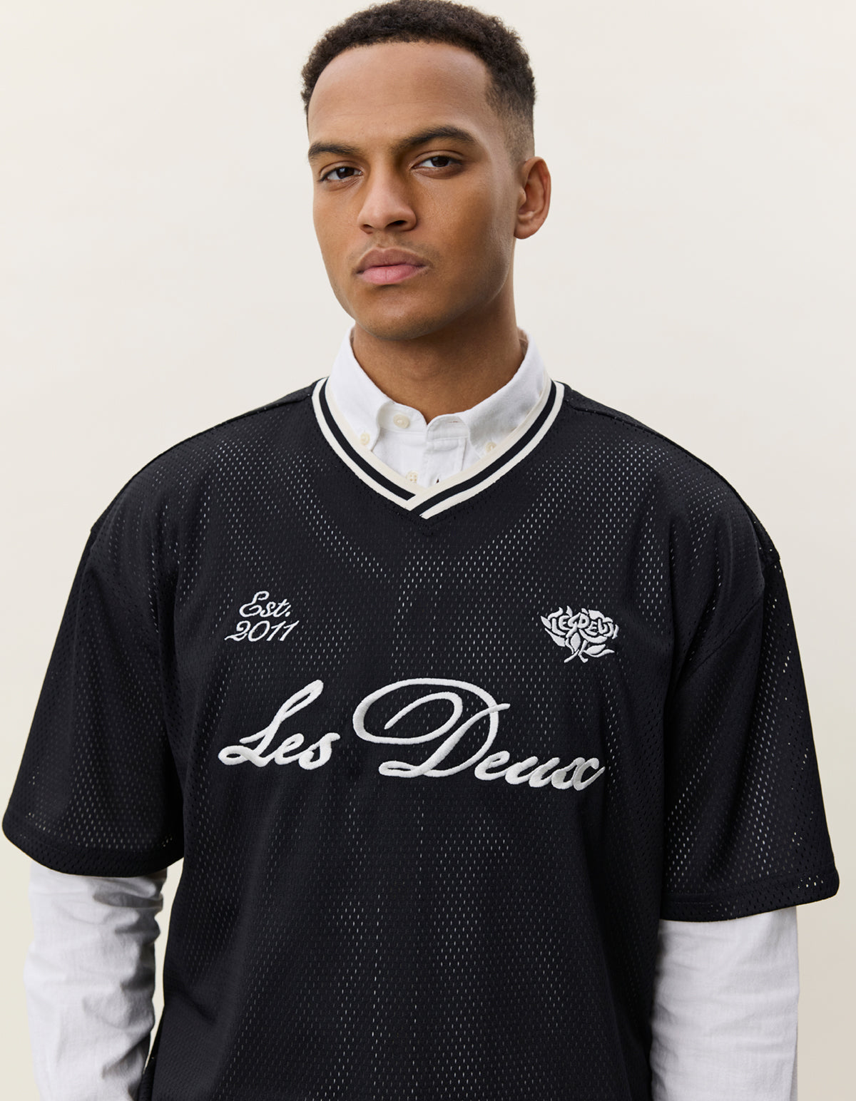 LES DEUX MESH T-SHIRT Tap Shoe Black