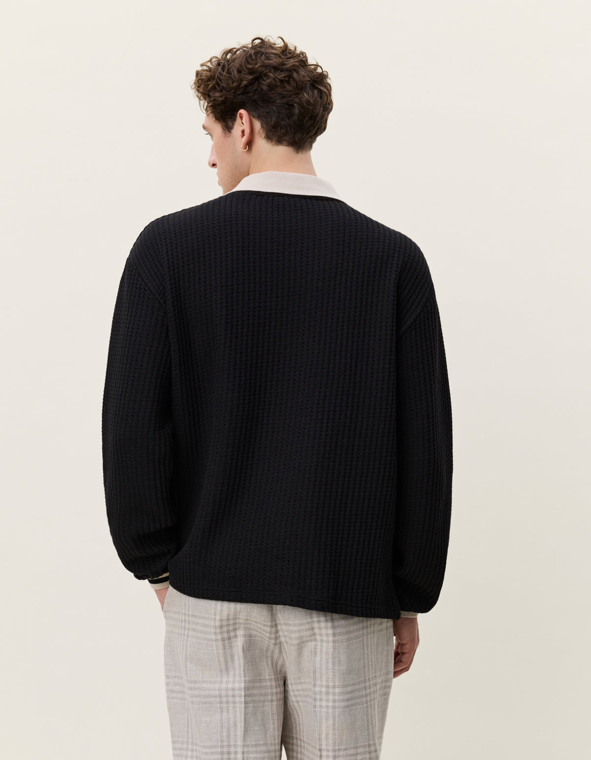 LES DEUX WAFFLE LS FOOTBALL JERSEY Black
