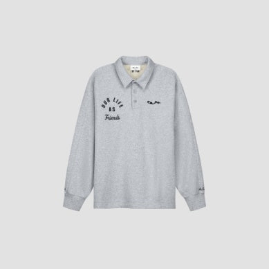 ØLÅF Varsity Polo Sweat Heather Grey